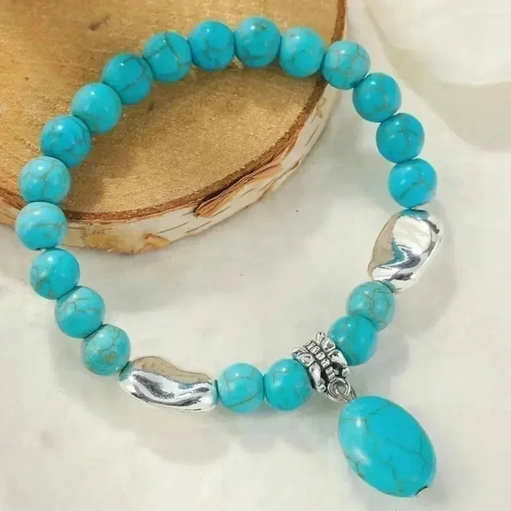 2 LEFT! Bohemian Western Turquoise Stone Bracelet